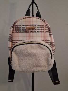 Jessica Simpson Small Pink Plaid Backpack, Excellent Condition